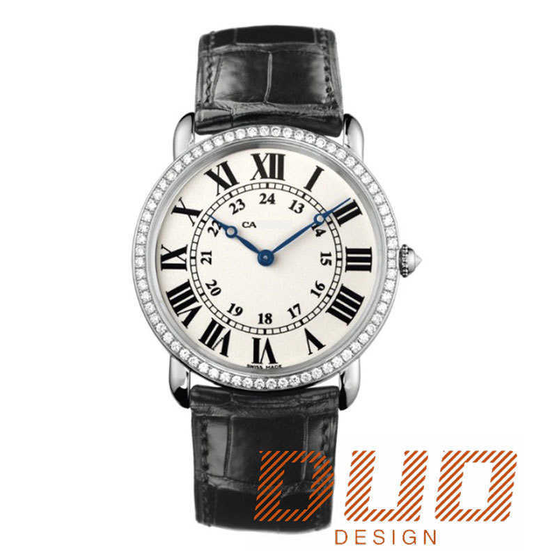 Пройти тест на бриллианты RONDE Мужские часы Дизайнерские классические часы Роскошные ювелирные часы Ремешок из кожи аллигатора Высокое качество 46 мм 1:1 Оригинальная коробка