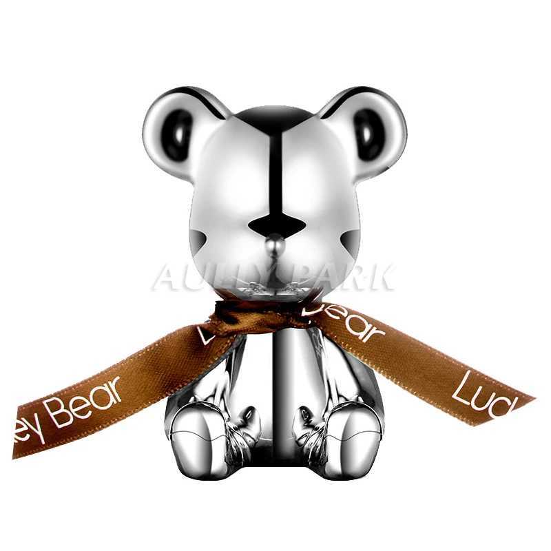 Désodorisant de voiture Lucky Bear Parfum de voiture Clip de sortie de climatiseur décoration Désodorisant de voiture Dessin animé mignon Ours en argent Parfum de style de voiture 24323