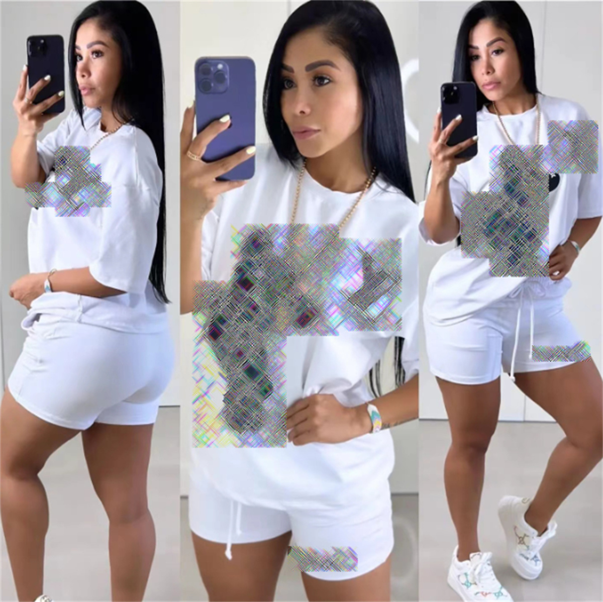 Women Set Designer Tracksuits Outfits Plus Size T Shirt Pants Jogger Sport Suit Fashion Letter Print O-neck tops And Shorts Jogging Suits Sporting Clothing