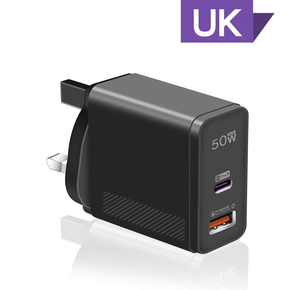 50W Fast UK Standard Charger Lämplig för 15/Pro Huawei Xiaomi Super Flash -laddning