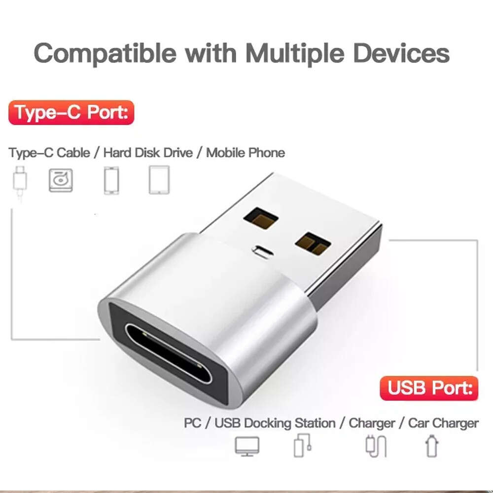 Adaptateur USB 2.0 Mâle Paire Type-c Femelle OTG