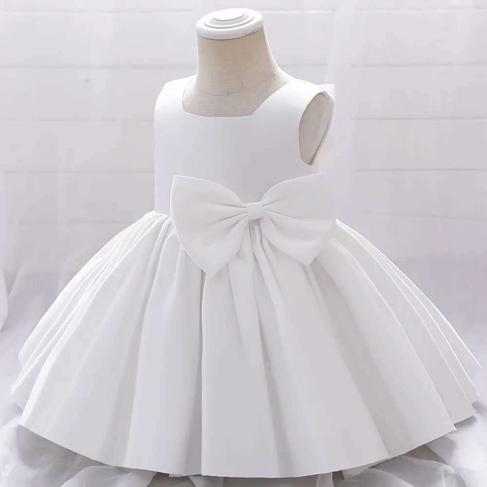 Flickans klänningar Flower Baby Girl Wedding Birthday Bow Costume Childrens Princess Party Ball Dress Costume 1-10Y 24323