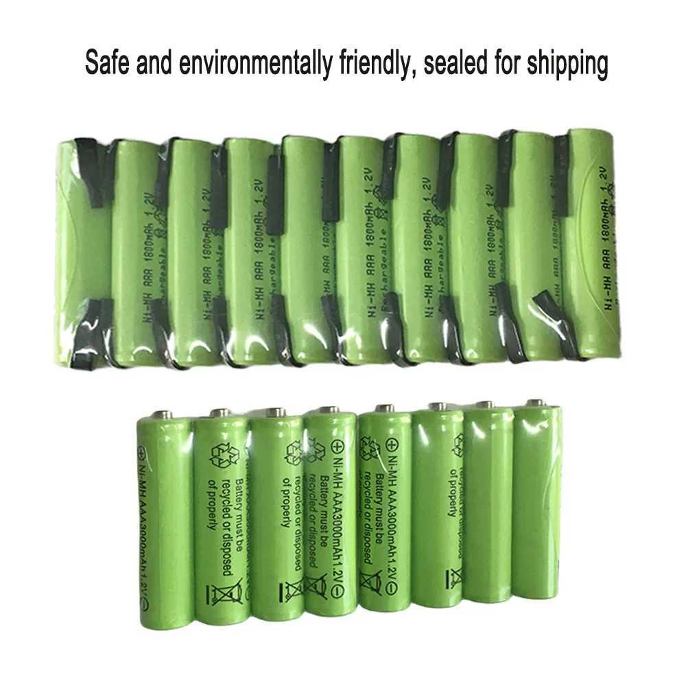 Rasoirs électriques AAA 1.2V 1800mAh batterie rechargeable nickel-hydrogène avec étiquette à souder adaptée aux rasoirs électriques, brosses à dents, etc. 240322