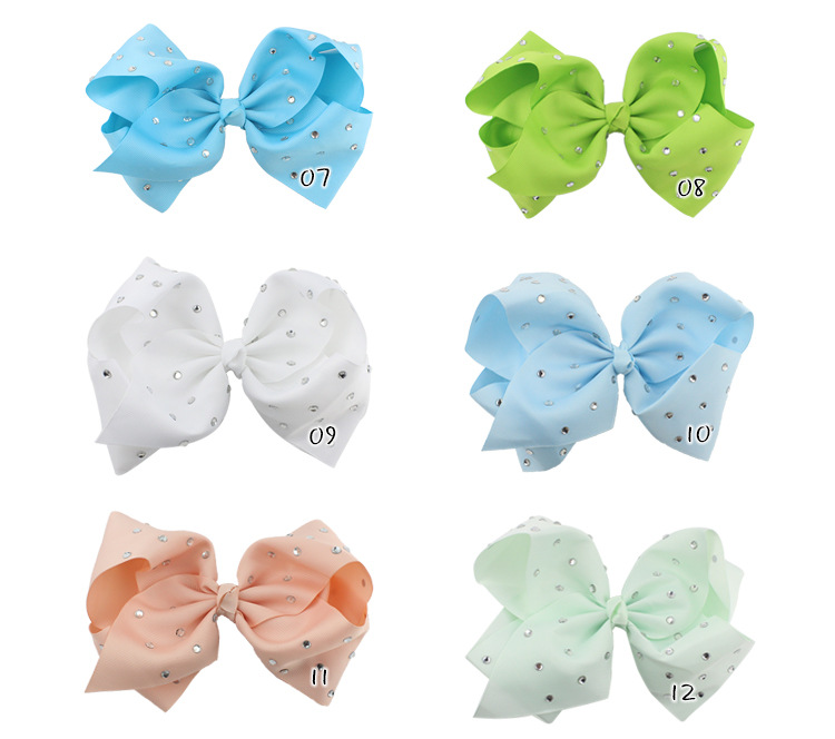 8インチJojo Rhinestone Hair Bow with School for School Baby Children Pastel Bow Kids Hairアクセサリー