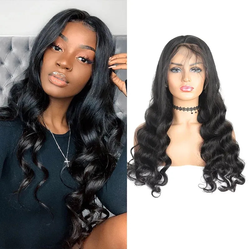 16inch full lace Human Hair Wigs Yaki Straight Kinky Curly Water Loose Deep Body Lace Front Wig for Women All Ages Natural 130%density 360 lace frontal wig pre plucked