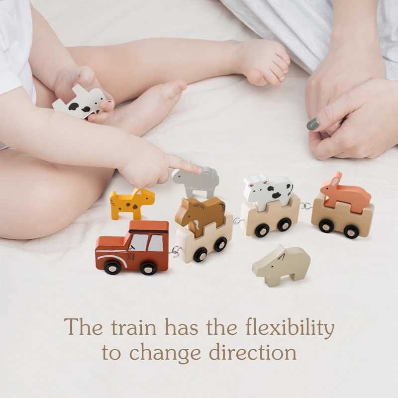 Tri nidification empilage jouets bébé en bois Montessori jouet ferme animal voiture vache lapin bloc empilage équilibre puzzle jeu éducation des enfants 24323