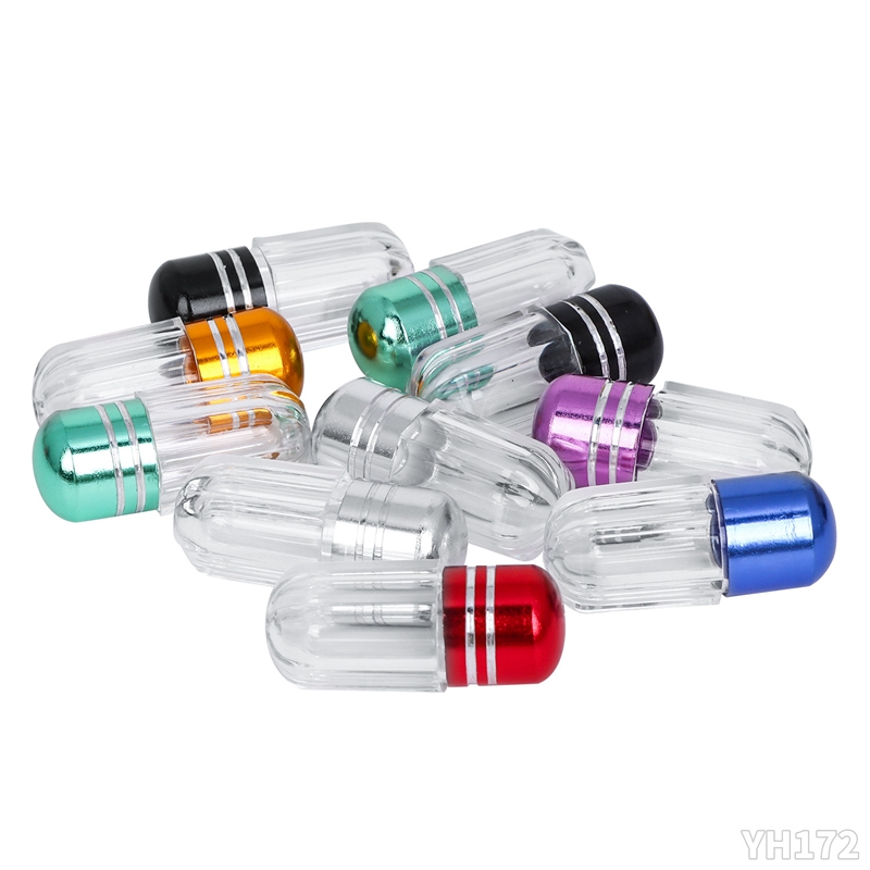 Portable Mini Empty Gelatin Capsules with Metal Caps Plastic Box Acrylic Bottle Case Holder Pill Case Dabber Wax Tobacco Container Medicine Box Jars Herb Storage