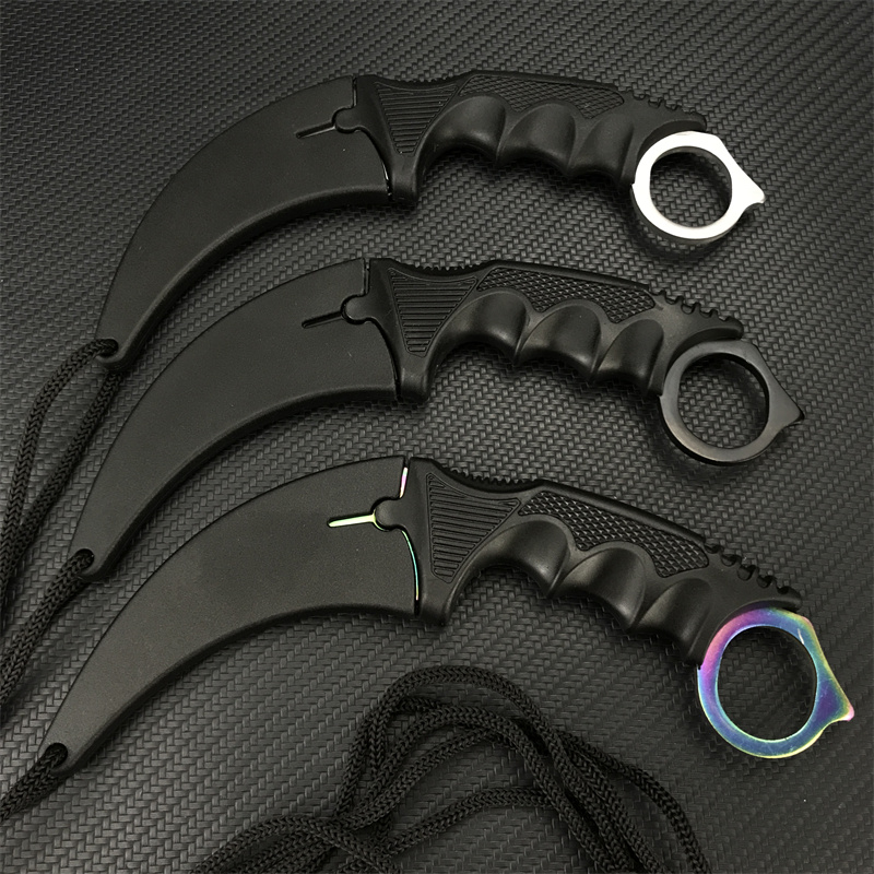 Großhändler Klaue Taschenmesser Karambit 5Cr13Mov Klinge ABS-Griff Ausgezeichnetes taktisches Messer mit feststehender Klinge Camping Multi-Jagd-Überlebenswerkzeug Messer 3300 535 15535 533