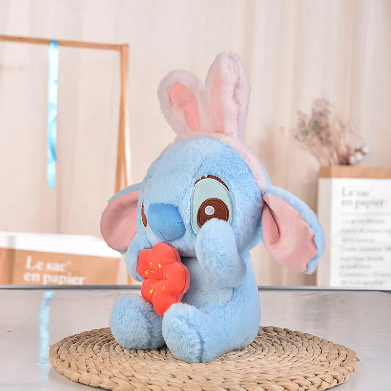 Wholesale cute Bunny Ears Floret stitch plush Playmate Children`s games Playmate Holiday gift Room decor