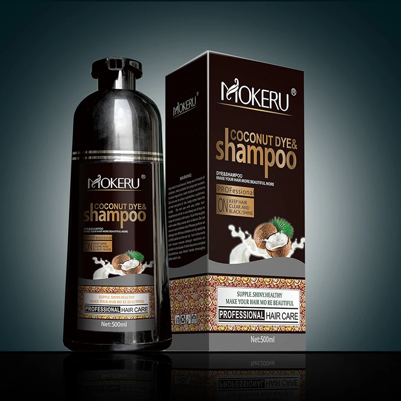 Color Mokeru Longo duradouro Rápido Cabelo castanho preto shampoo orgânico Óleo de coco natural orgânico