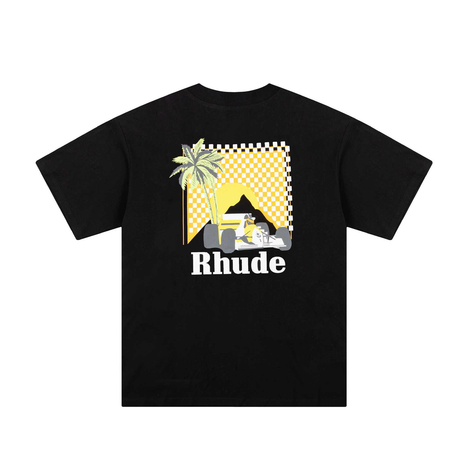 American Fashion Märke Rhude Summer New Angel Print Loose Pure Cotton High Street Mens Kort ärm T-shirt