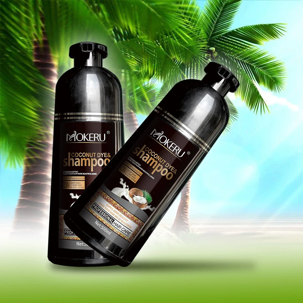 Color Mokeru Longo duradouro Rápido Cabelo castanho preto shampoo orgânico Óleo de coco natural orgânico