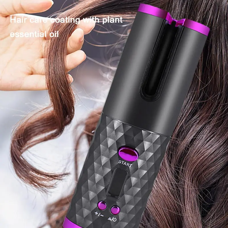 Ferros modelador de cabelo sem fio usb recarregável automático modelador de cabelo rotação automática modelador de cabelo sem fio