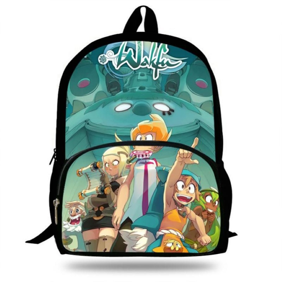 学校のバッグ16インチの子供ティーンエイジャーのためのワクフ印刷Mochila Backpack Kids Boysgirls DailyBook244i