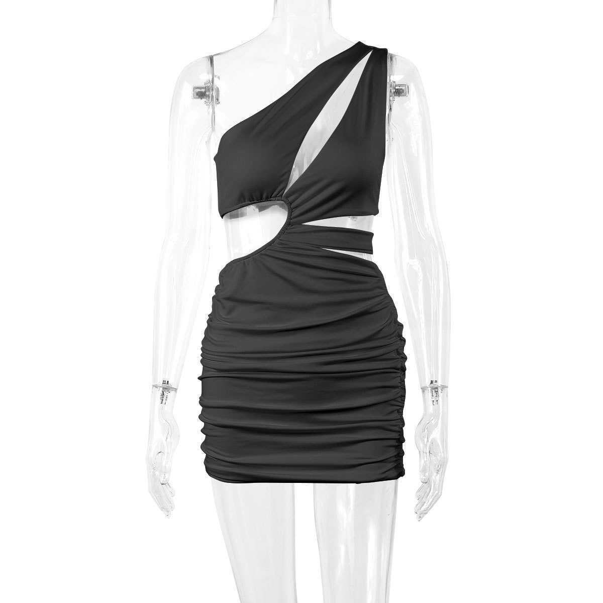 Damesjurken Dames sexy met een schuine kraag met enkele schouder en uitgeholde billen.Nieuwe jurk uit 2024