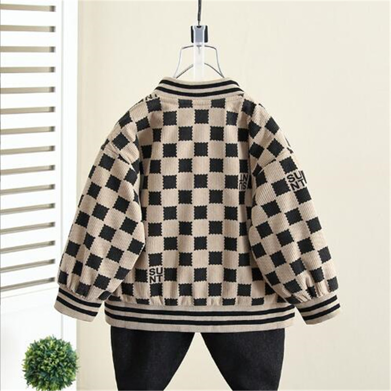 Barnjackor 2024 Spring och Autumn Outwear Boys Baseball Coat Baby Fashion Trend Children's Jackets Top