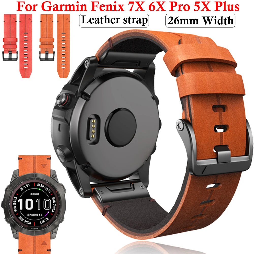 Accessori Cinturini cinturini da 26 mm Garmin Fenix 6X Pro 5X Plus 7X Smart Watch Cinturini in vera pelle Fenix 3 3HR Accessori da polso Correas