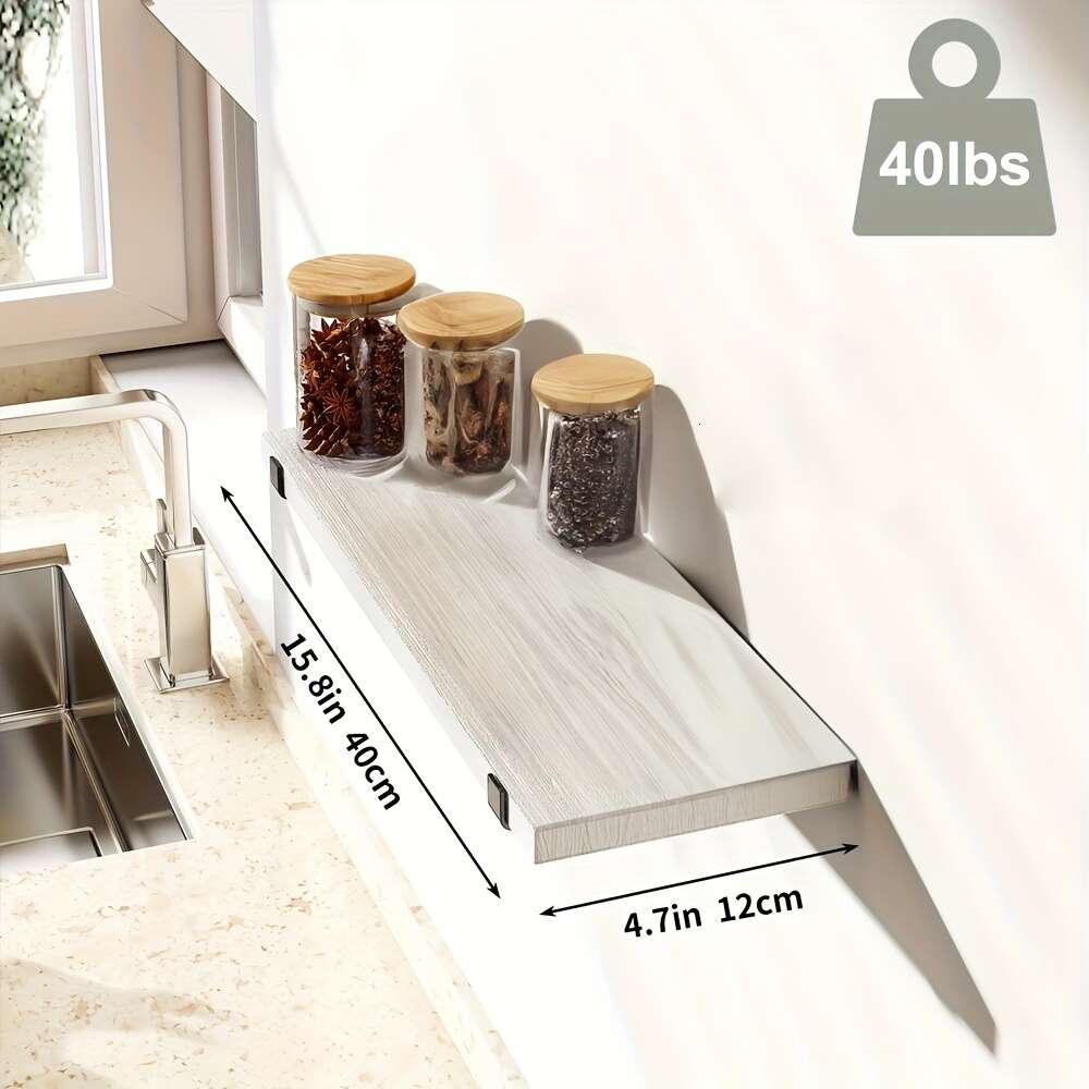 5 stksMount Rack, Houten Drijvende Plank Plantenhouder Douche Caddy Cosmetische Organisatie Houder, Keuken Slaapkamer Accessoires, Muur Home Decor, Huishouden