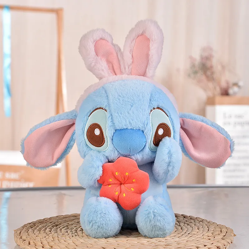 Wholesale cute Bunny Ears Floret stitch plush Playmate Children`s games Playmate Holiday gift Room decor