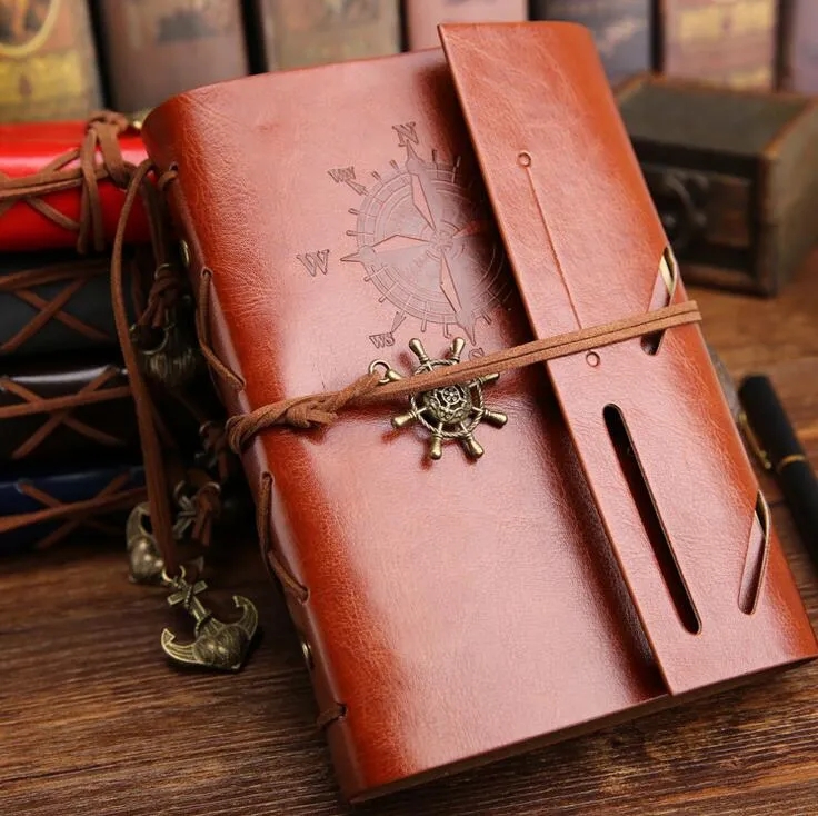 Partihandel Vintage Garden Travel Diary Books Kraft Papers Journal Notebook Spiral Pirate Notepads Billiga skolstudent Klassiska böcker