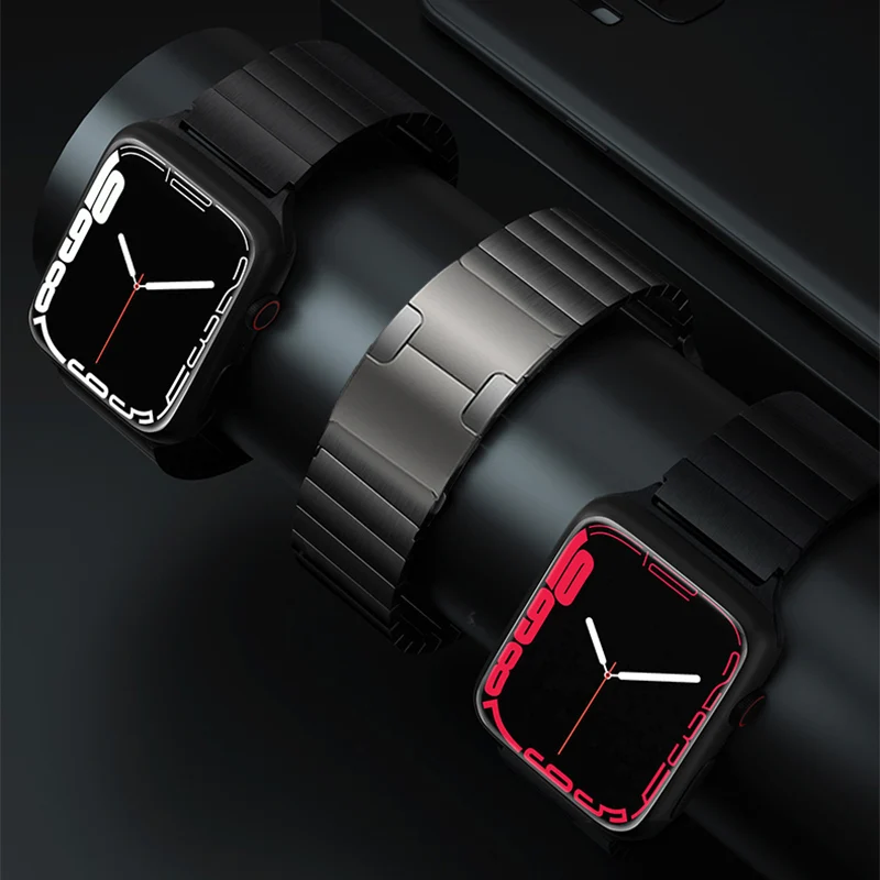 Tillbehör Titanium WatchBand för Apple Watch Serie 5 4 3 2 40mm 44mm 38mm 42mm Sport Armband Rem för iWatch Band Metal Loop Accessories