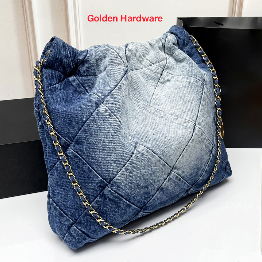 Kadın gündelik çanta denim büyük alışveriş çantası Tote seyahat tasarımcısı Sling vücut çantası lüksler çanta kapitone büyük kapasiteli omuz çantası çapraz vücut tasarımcısı denim 22 çanta