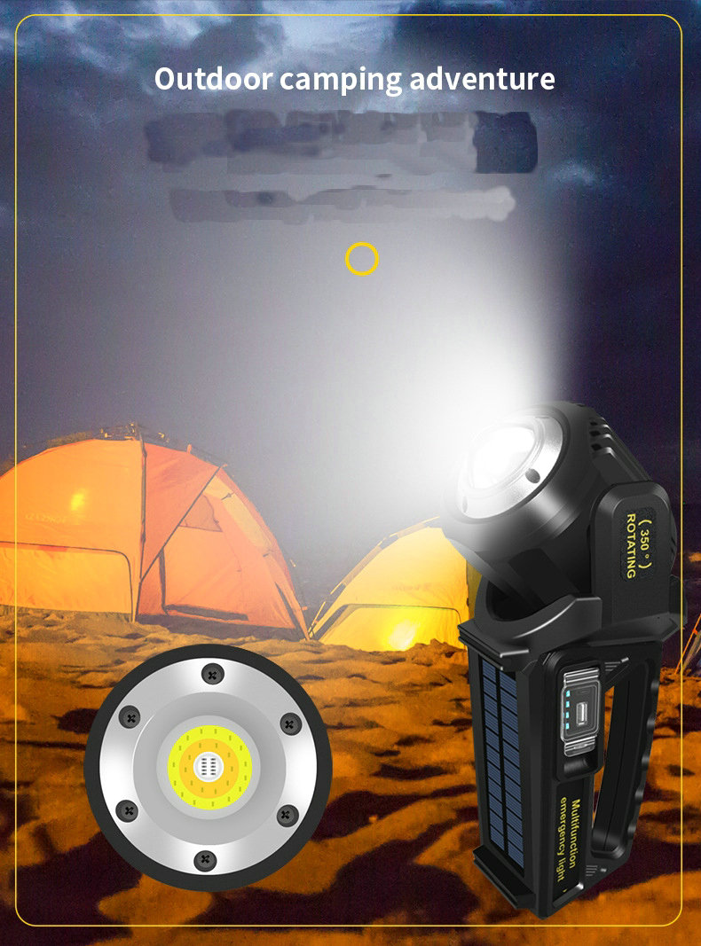Nowy wielofunkcyjny Solar Portable Light Fightlight Strong Latkslight Wysoka moc oświetlenia