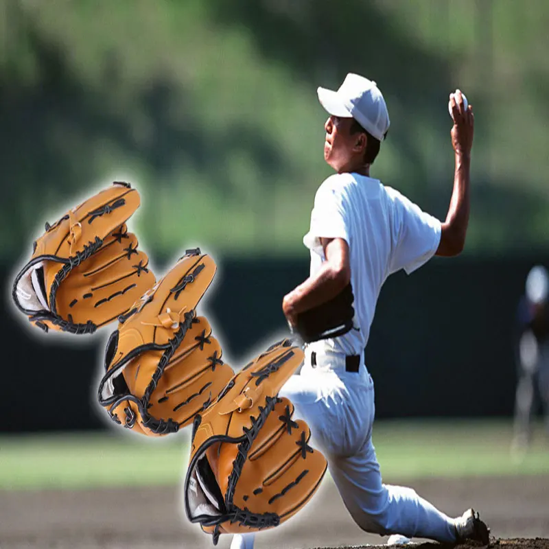 Guanti sportivi esterni a due colori Baseball Glove softball Pratica delle prove di attrezzatura 9,5/10.5/11.5/12.5 Mano sinistra un alleno di donna da uomo adulto