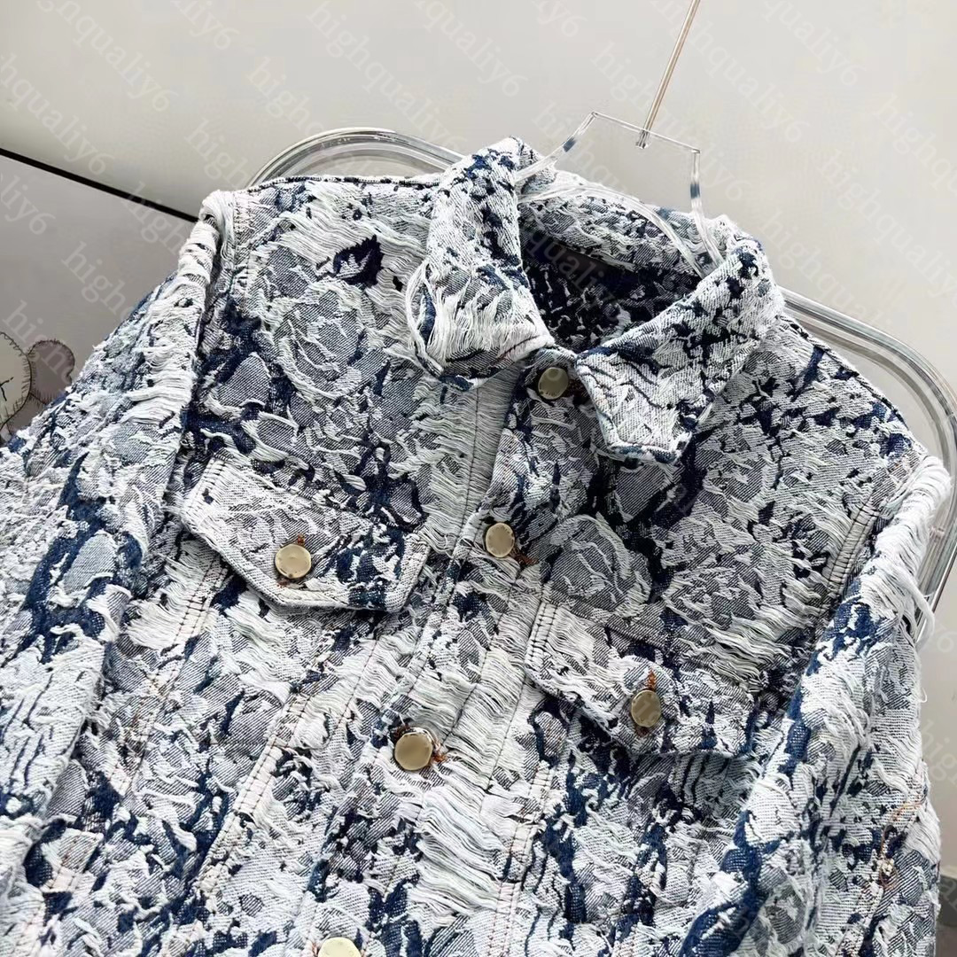 Veste en jean patchwork floral avec lettres d'automne et d'hiver de style européen et américain, veste de mode lourde LL, veste de même style pour hommes et femmes, livraison gratuite