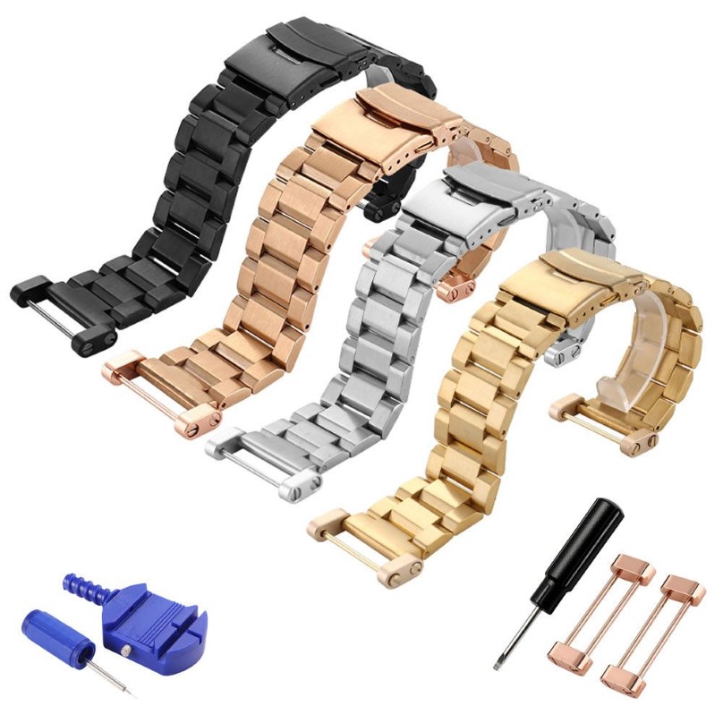 T-AMQ 24 mm für Core-Uhrenarmband, Edelstahl, PVD-Adapter, Schrauben, Schwarz, Silber, Roségold, Armband-49254Q