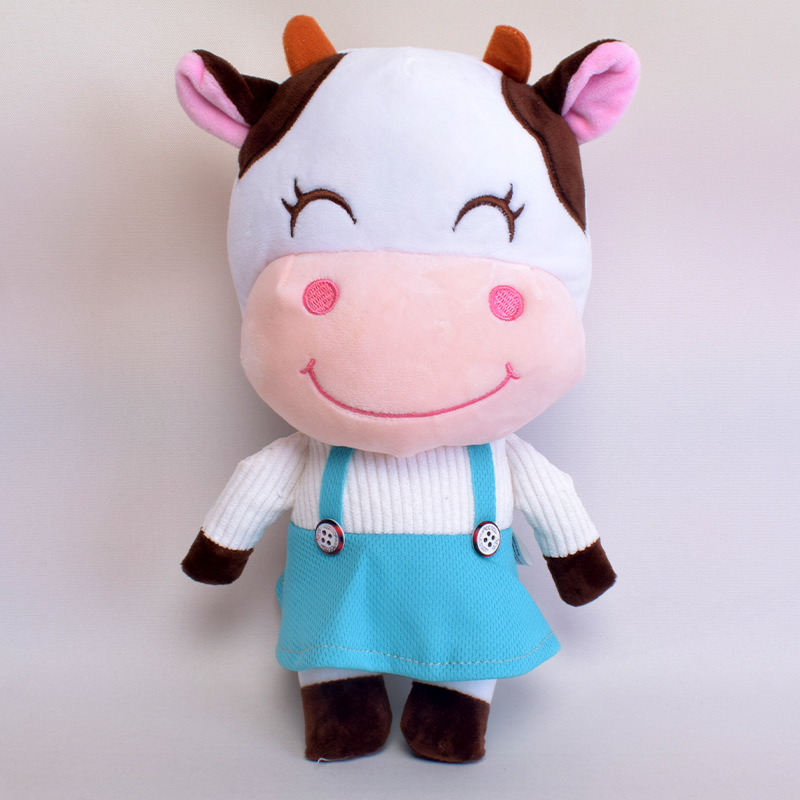 Jouet en peluche de vache pour Couple, mignon, bleu, rose, jeux pour enfants, camarades de jeu, cadeaux de vacances, décoration de chambre, vente en gros, 2024