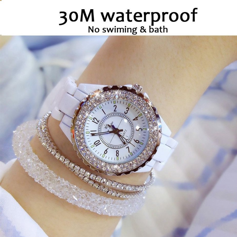 Watches Women Top Brand Luxury Fashion Ceramic Watch Women Diamond Montre Femme 2021Ladies handledsklockor för kvinnor 201217164h