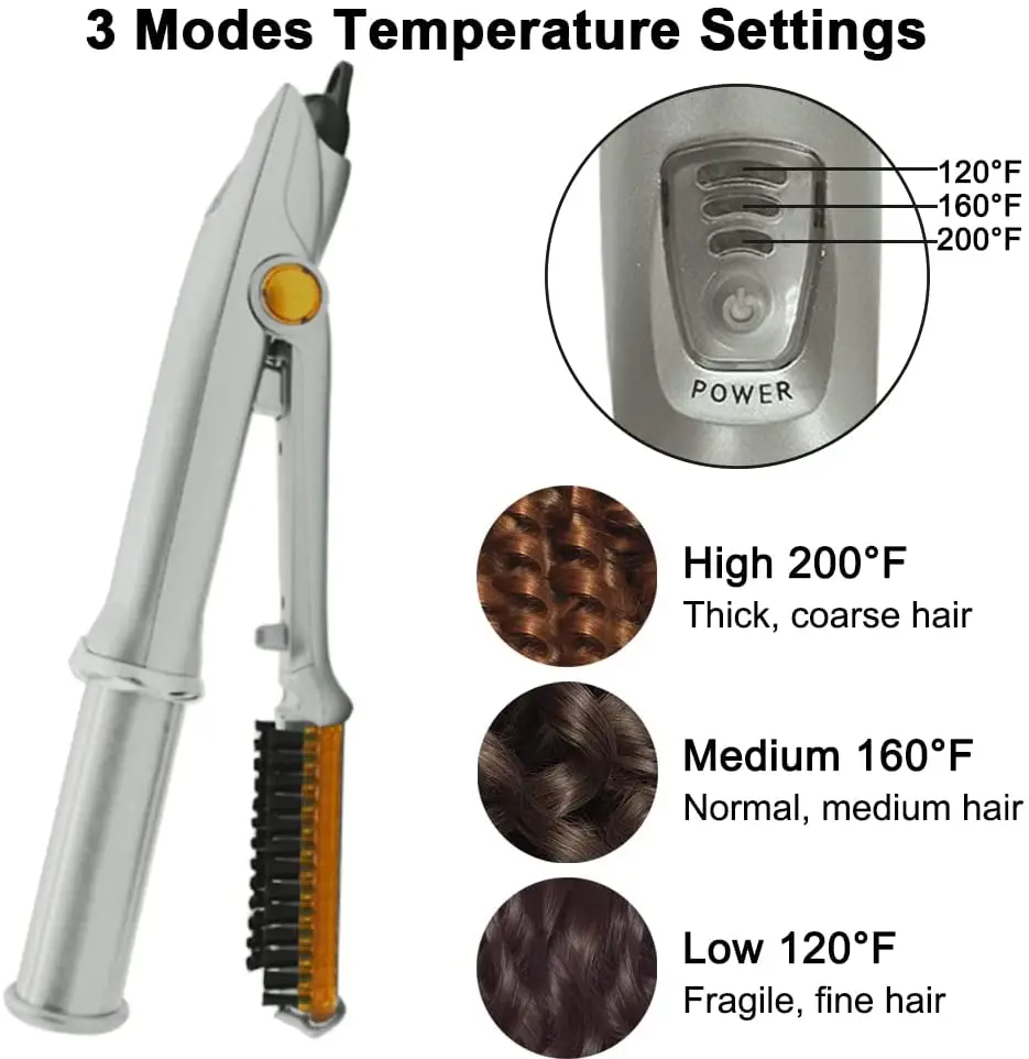 Ütüler profesyonel saç kıvırıcı düz saç tarak döner saç fırçası kıvırıcı styler 2 içinde 1 saç şekillendirme aracı kıvırma ütü ile bru