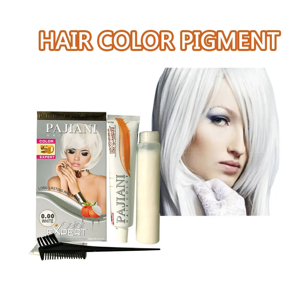 Color 160ML Bleaching Hair Dye Fashion White Permanent Long Lasting Hair Color Dye Cream Hair Care Tool DIY Hair Color Dye Wax #0818