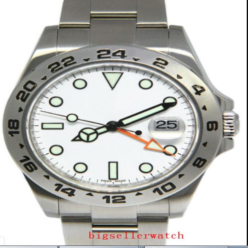 Luxe horloge van hoge kwaliteit 42 mm Explorer II 216570-77210 roestvrij witte wijzerplaat Azië 2813 uurwerk mechanisch automatisch herenhorloges b309f