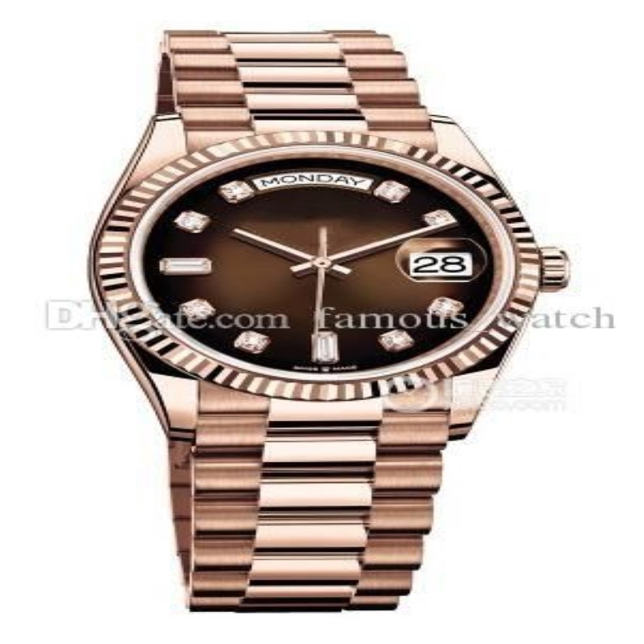 Nieuwste versie Luxe horloge Lady 36 mm 128235 128238 Gouden stalen armband Groen Bruine wijzerplaat Driehoek Pitpatroon Automatisch Dames Wris237A