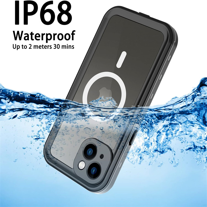 Caseist Professional IP68 Boîtier de téléphone imperméable Snowproofroproof 360 Protégent complet sous-marin de nage de plongée couverture d'anneau magnétique pour Apple iPhone 15 14 13 Pro Max Plus