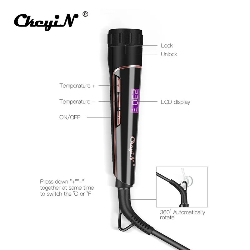 Irons 932mm 5 I 1 Electric Ceramic Curling Iron LCD Displeal Hair Curling Wand Hair Curler Roller Waver Hair Curl Electric Curler