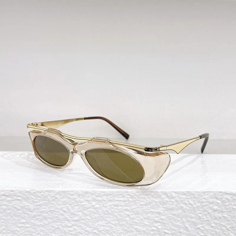 Nieuwe mode persoonlijkheid meisje SL M135 zonnebril merkontwerper legering ovale Cat eye futuristische ster luxe zonnebril voor dames