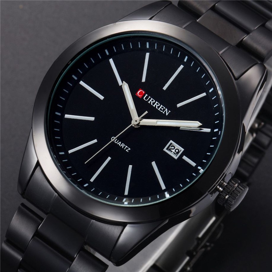 CWP Curren Fashion Men Watches Full Steel Zegarwatch Classic Business Male Clock Casual Military Quartz Calendar Watch ReliOJ260K