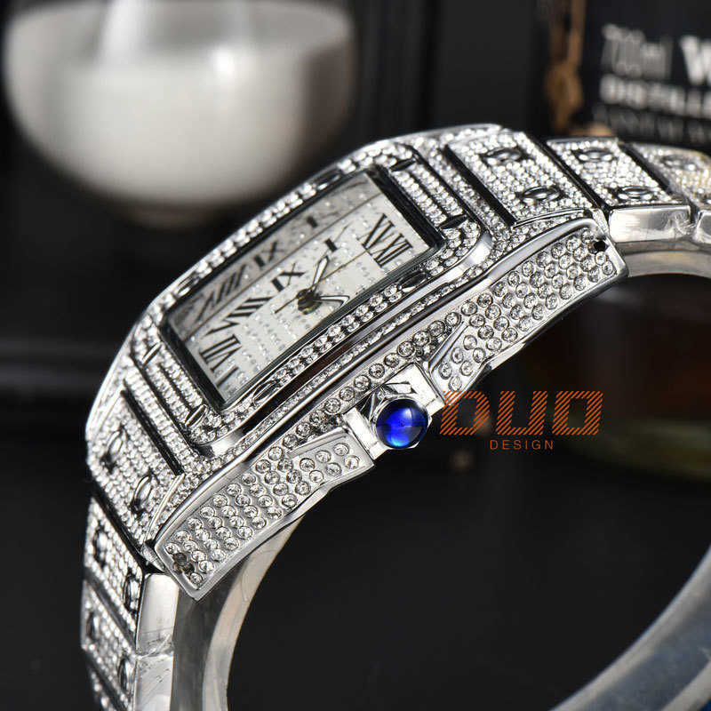 Keep Real Pass Test Diamond MOISSANITE Watch Full Diamond Out Out Designer Classic Hip Hop Watch Luksusowe biżuterię Sapphire Mirror Wysokiej jakości oryginał z pudełkiem