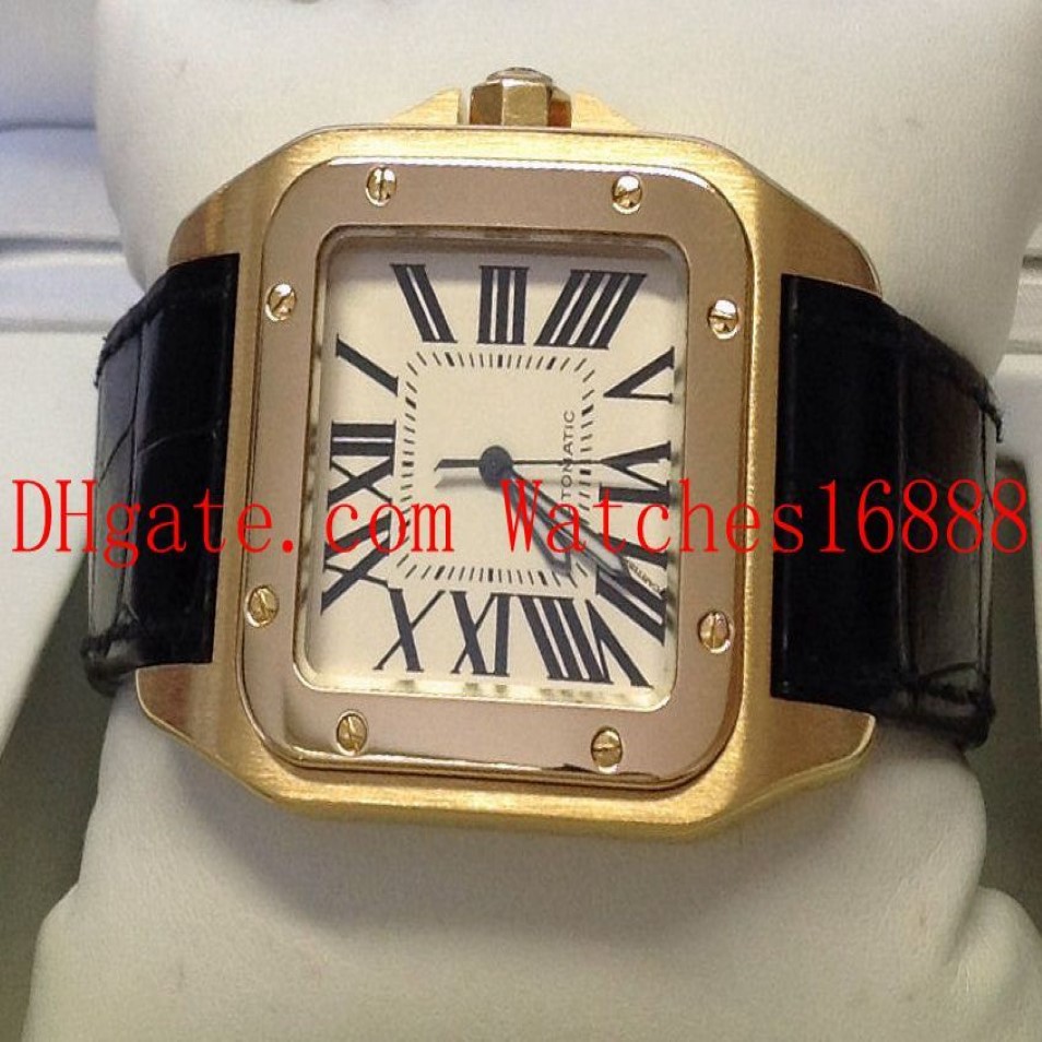 Fornitore di fabbrica 100 XL Oro giallo 18 carati W20071Y1 Orologio meccanico automatico da uomo Orologi da polso da uomo Corda in pelle 248l