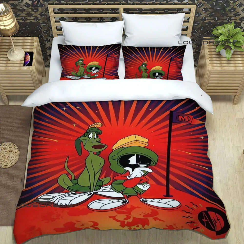 Marvin the Martian Print Bedding Sets Exquisite Supplies Duvet Cover Bed Comforter Bedding Set Birthday Gift