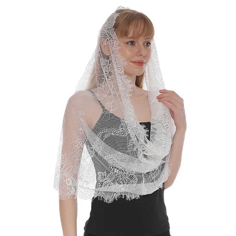 Sarongs Church Mantila Lace Scarf Church Veil Katolska massan Spanska Mantila Church Female F3MD 240325