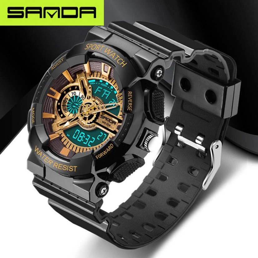 Yeni marka sanda moda saat erkekler LED dijital saat g açık hava çok fonksiyonlu su geçirmez askeri spor saati relojes hombr271j