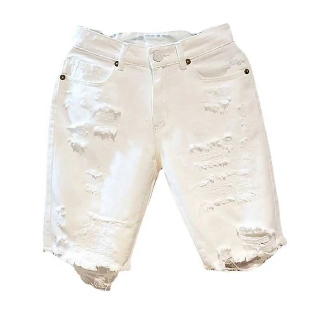Shorts masculinos shorts de verão shorts de verão hip-hop botão com zíper shorts de verão de algodão perfurado masculino shorts de verão roupas masculinas 24325