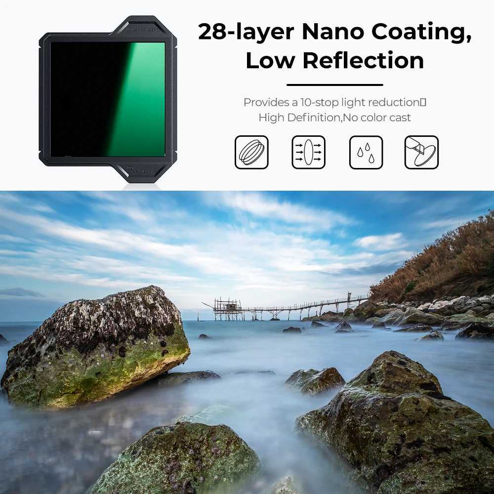 Filters The K F Concept Square Filter Holder System Pro Kit 95mm CPL Filter+Square ND1000 Filter+4 Filter Adapter Rings is suitable for camera lensesL2403