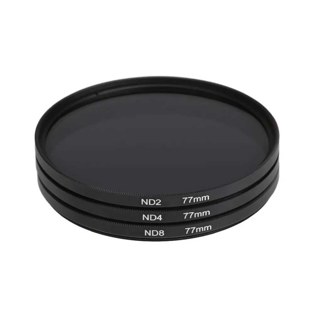 Filters Lightdow 3-in-1 lens filter kit ND2 ND4 ND8 49mm 52mm 55mm 58mm 62mm 67mm 72mm 77mm suitable for Nikon Sy Pentax Canon camerasL2403