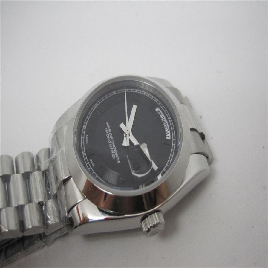 男性ファッションウォッチ日付機能ブラックダイヤル自動スチール腕時計R41207L
