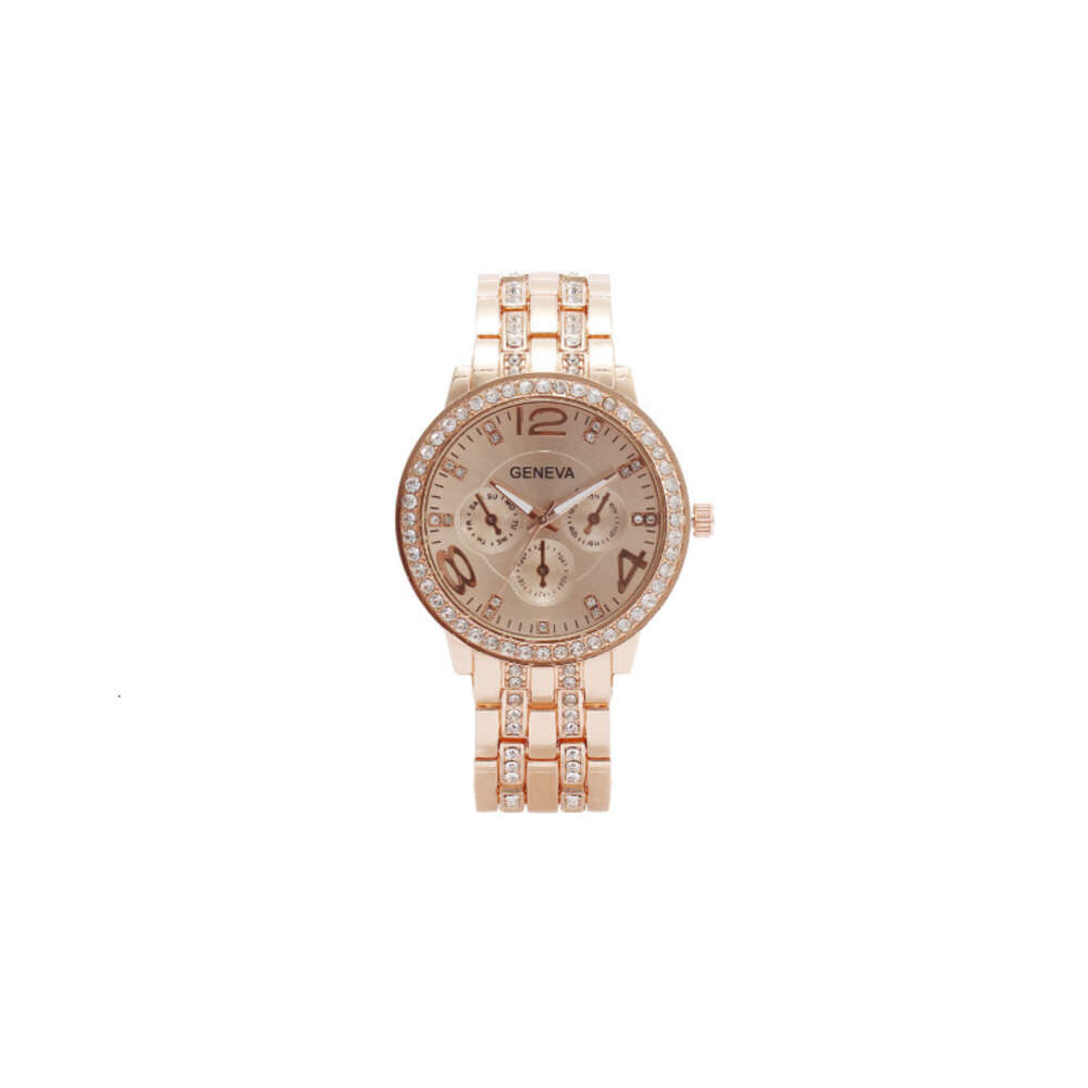 Diamond Fashion Three Eye Digital Women's Quartz Watch Wristwatch